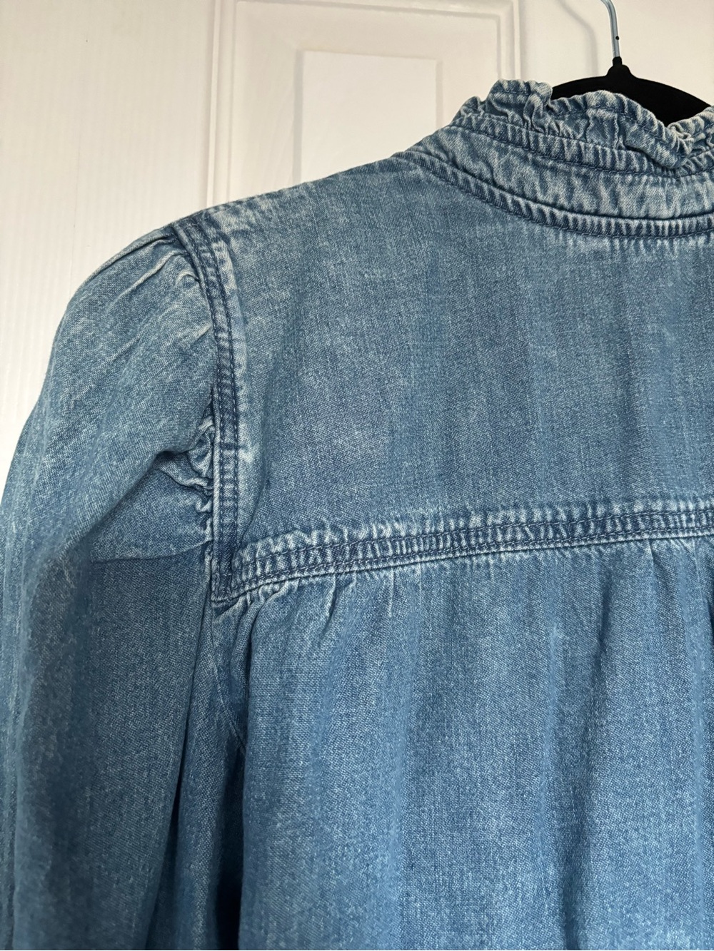 Reitmans Light Blue Denim Button-Front Blouse - Picture 11 of 14